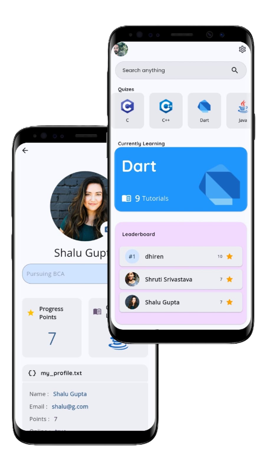 Dart Learning Dashboard